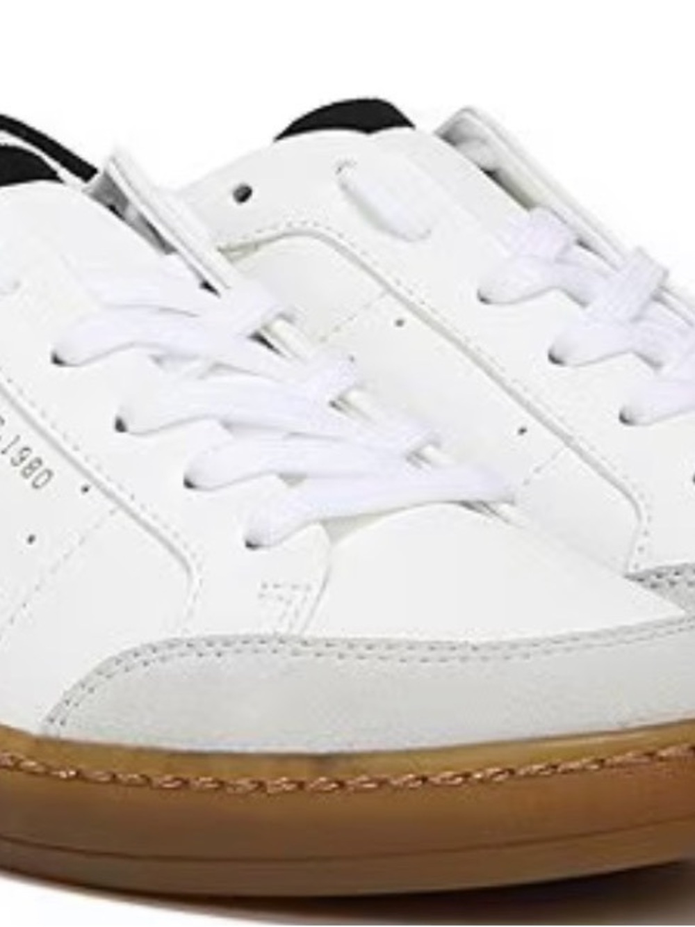 Sam Edelman Women’s Classic White Leather Sneakers with Black Heel Accent Size 9 - Picture 2 of 16